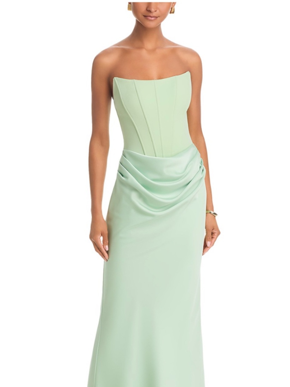 Aqua Formal - Long Scuba Strapless Gown